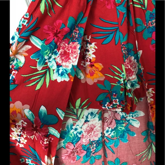 NEW LOOK red floral romper dress off shoulder ! - Picture 4 of 5